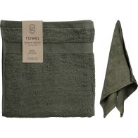 Handdoek zware kwaliteit 50x100 cm legergroen