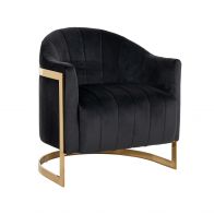 Richmond fauteuil Melody antraciet velvet brushed goud